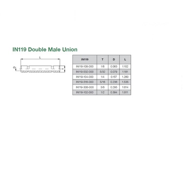 IN119-308-000 NUMATICS/AVENTICS NP BRASS PUSH-IN FITTING<BR>3/8" PLUG-IN NIPPLE