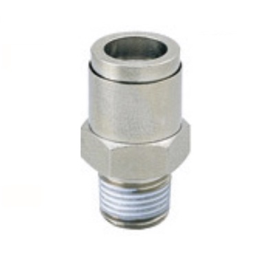 KC4-01 PISCO BRASS PUSH-IN FITTING<BR>4MM TUBE X 1/8" BSPT MALE (SPLATTER PROOF)