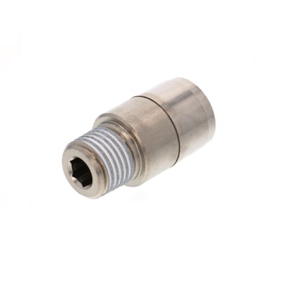 KOC10-02-1 PISCO NP BRASS PUSH-IN FITTING<BR>10MM TUBE X 1/4" R MALE (INNER HEX) W/COVER