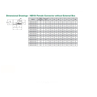 NB105-008-000 NUMATICS/AVENTICS NP BRASS PUSH-IN FITTING<BR>8MM TUBE X 1/8" G FEMALE