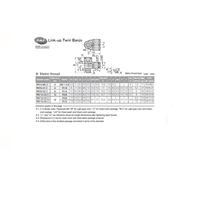 PAF4-M5 PISCO PLASTIC PUSH-IN FITTING<BR>4MM TUBE X M5 MALE/FEMALE TWIN BANJO ELBOW