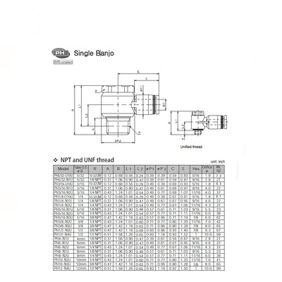 PH3/16-U10U PISCO PLASTIC PUSH-IN FITTING<BR>3/16" TUBE X 10/32" UNF MALE UNIVERSAL ELBOW