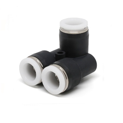 PAU1/4 PISCO PLASTIC PUSH-IN FITTING<BR>1/4" TUBE UNION BRANCH ELBOW