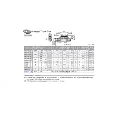 PKG5/16-3/16 PISCO PLASTIC MANIFOLD PUSH-IN FITTING<BR>5/16" TUBE(2) X 3/16" TUBE(3) TRIPLE UNION BRANCH