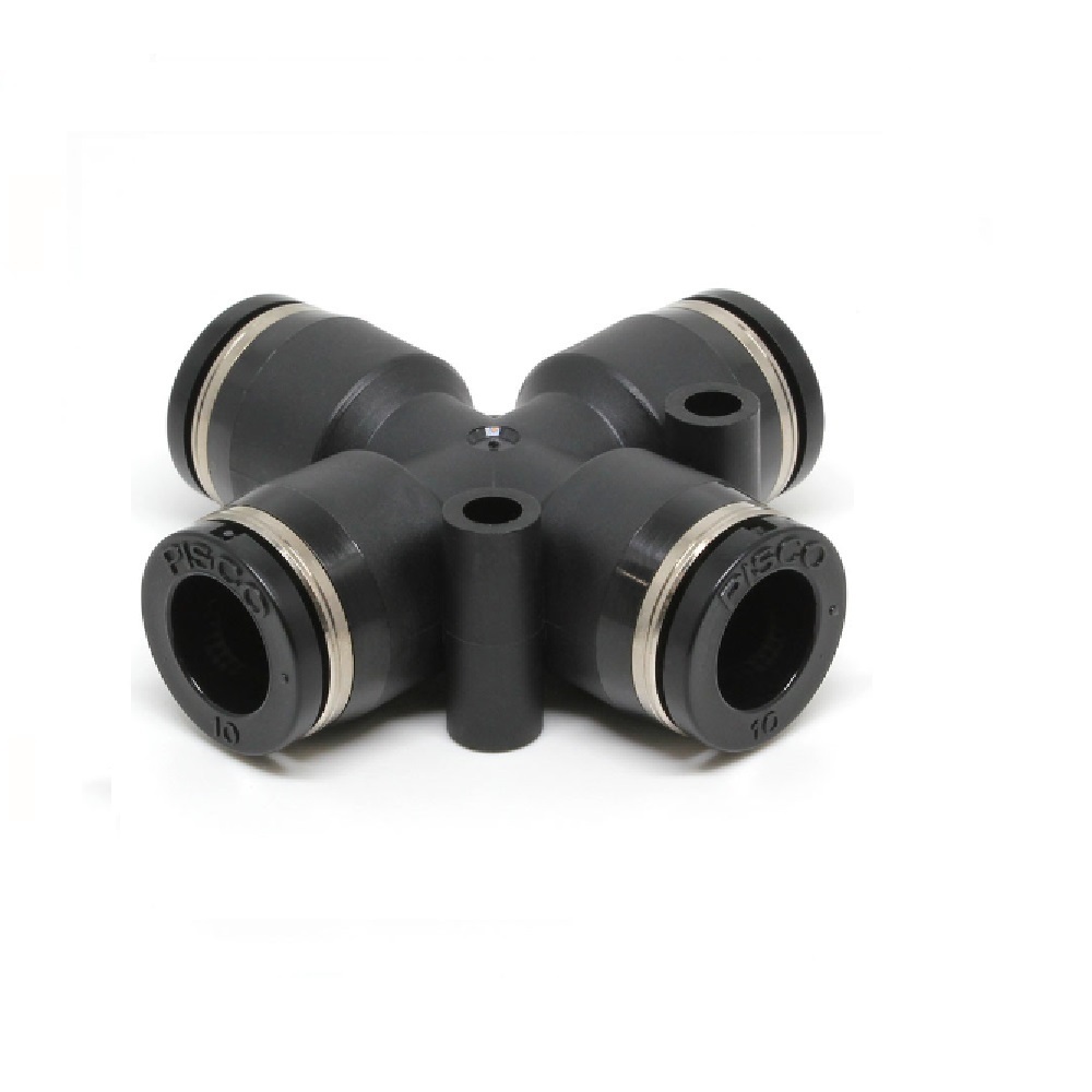 PZB6-4M PISCO MINI PLASTIC PUSH-IN FITTING<BR>6MM TUBE(2) X 4MM TUBE(2) UNION CROSS