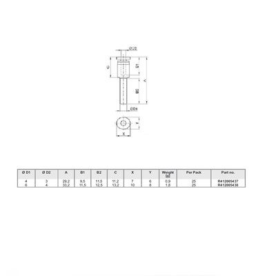 R412005438 NUMATICS/AVENTICS PLASTIC PUSH-IN FITTING<BR>6MM TUBE X 4MM PLUG-IN REDUCER (OVAL)