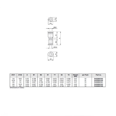 R432000161 NUMATICS/AVENTICS PLASTIC PUSH-IN FITTING<BR>3/8" TUBE X 1/4" TUBE UNION REDUCER (OVAL)