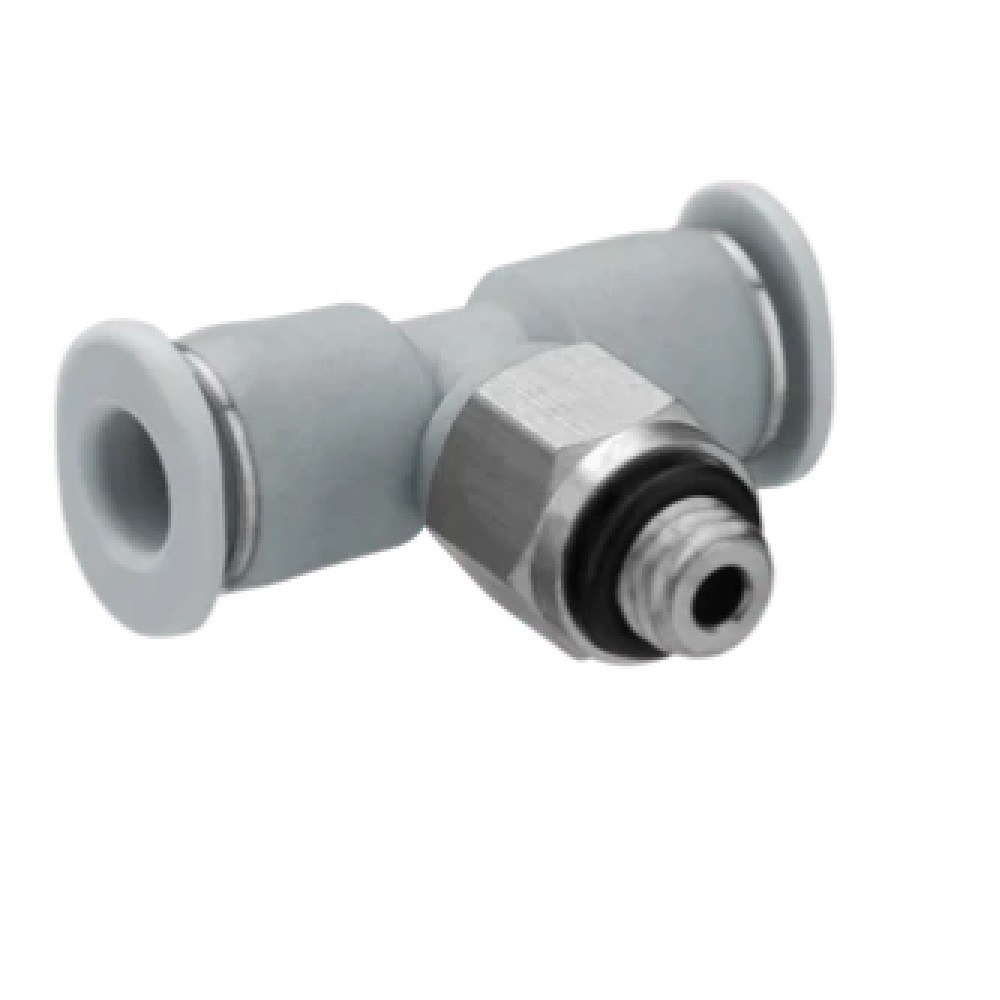 R432000184 NUMATICS/AVENTICS PLASTIC PUSH-IN FITTING<BR>5/16" TUBE X 3/8" NPT MALE BRANCH TEE (OVAL)