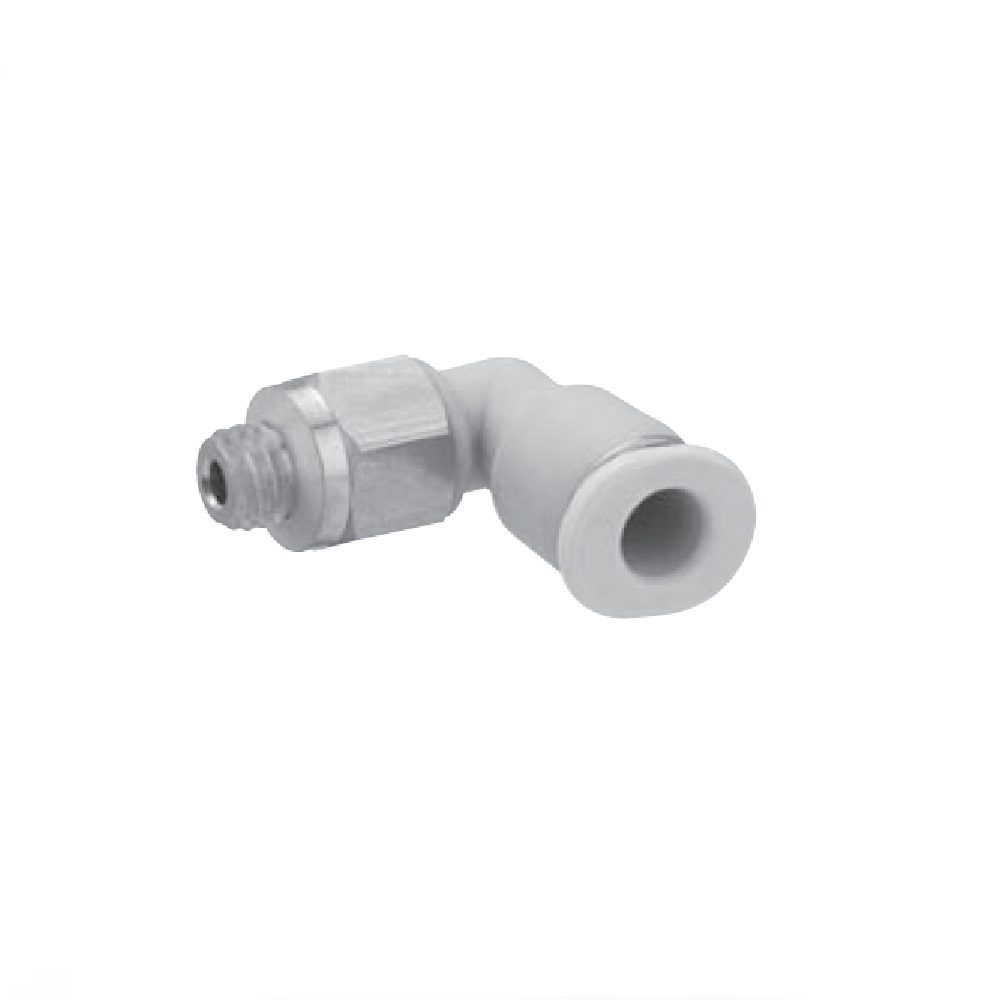 R432000359 NUMATICS/AVENTICS PLASTIC PUSH-IN FITTING<BR>5/32" TUBE X 1/8" NPT MALE ELBOW (OVAL)