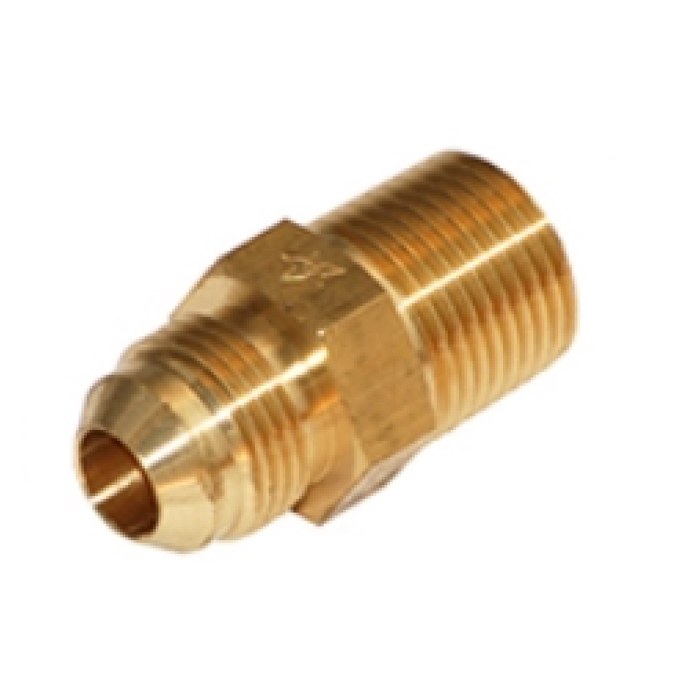 SBC44 PATRIOT BRASS FITTING<BR>1/4" NPT MALE X 1/4" 37DEG JIC MALE HEX NIPPLE