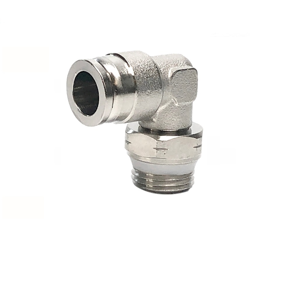 INWB109-104-022F NUMATICS/AVENTICS NP BRASS PUSH-IN FITTING<BR>1/4" TUBE X 3/8" UNIV MALE SWIVEL ELBOW (VITON)