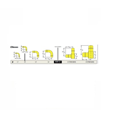 L3 MEM-CO BRASS FITTING<BR>1/8" BARB UNION ELBOW