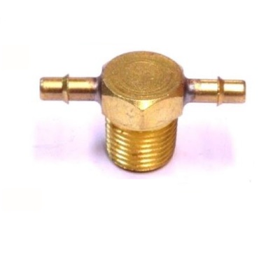 10T3 MEM-CO BRASS FITTING<BR>10/32" UNF MALE X 1/8" BARB TEE