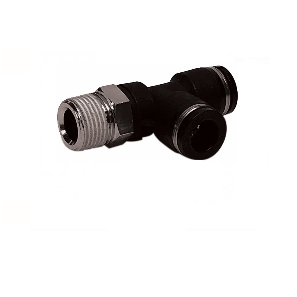 PD8-01 PISCO PLASTIC PUSH-IN FITTING<BR>8MM TUBE X 1/8" BSPT MALE RUN TEE