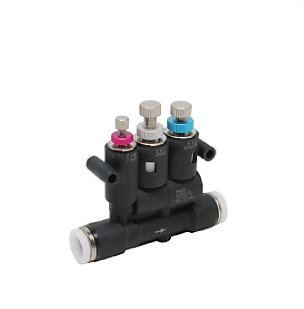 BJSU8H PISCO PLASTIC FLOW CONTROL<BR>8MM TUBE INLINE, KNOB ADJ (2 STAGE)