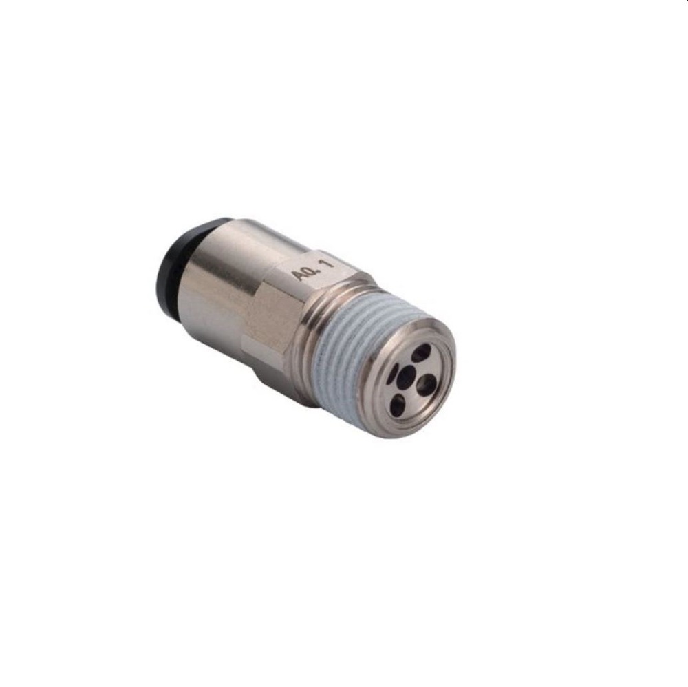 JKC8-02B2.0 PISCO PLASTIC FLOW CONTROL<BR>8MM TUBE X 1/4" BSPT MALE METER IN, (2.0MM ORIFICE)