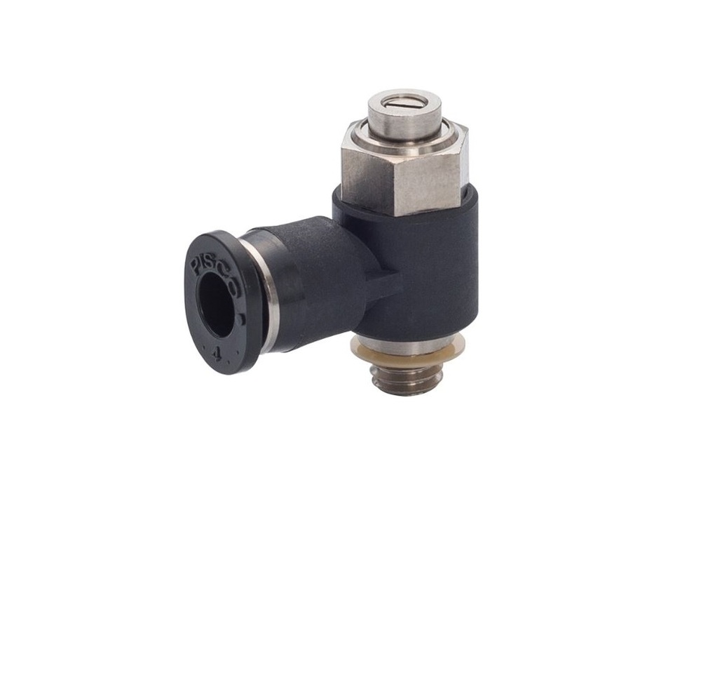 JSDC8-01A PISCO PLASTIC FLOW CONTROL<BR>8MM TUBE X 1/8" G MALE METER OUT, SCREW ADJ