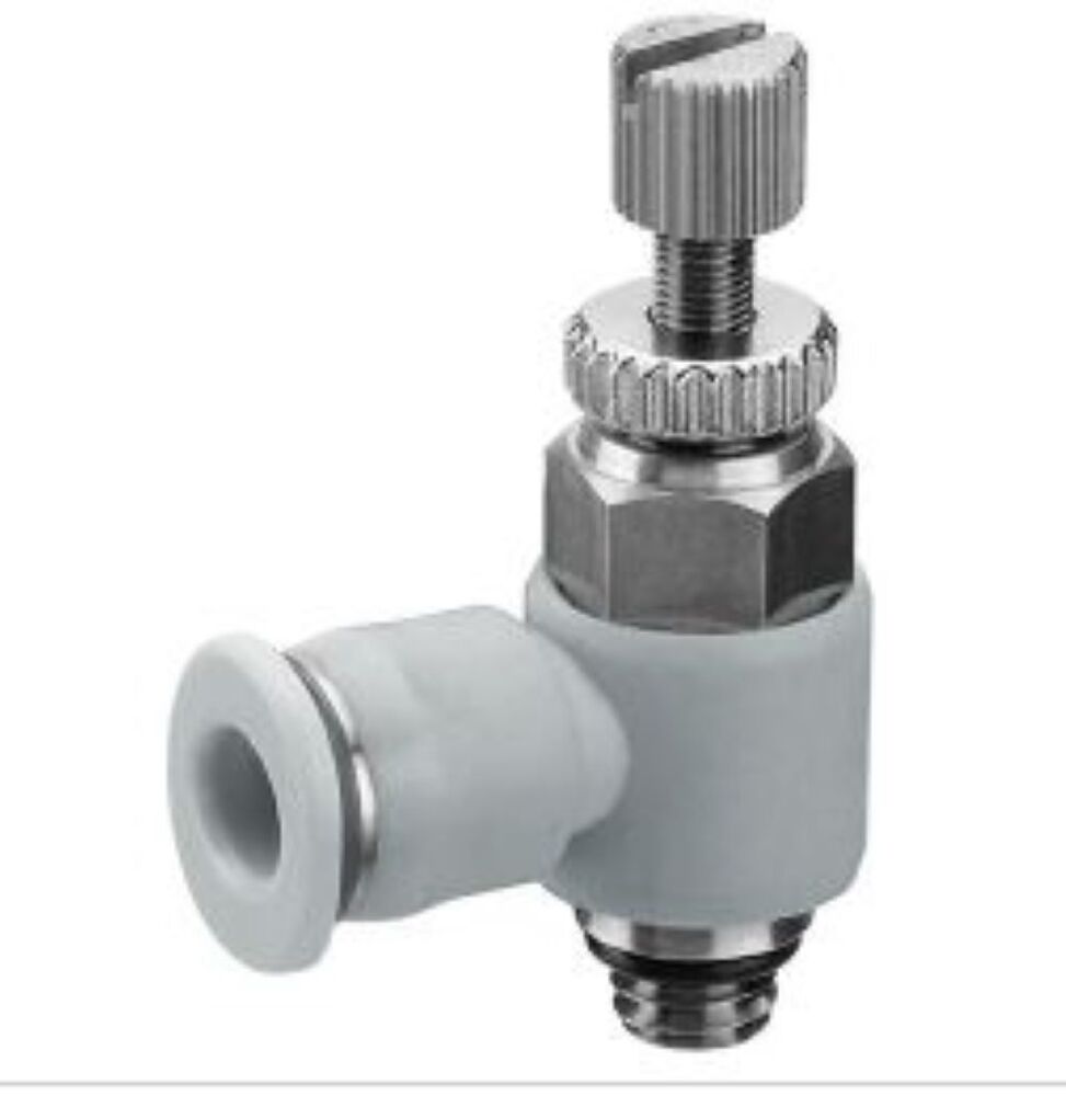 R432002378 NUMATICS/AVENTICS PLASTIC FLOW CONTROL<BR>3/8" TUBE X 3/8" UNIV MALE METER OUT, KNOB ADJ (OVAL)