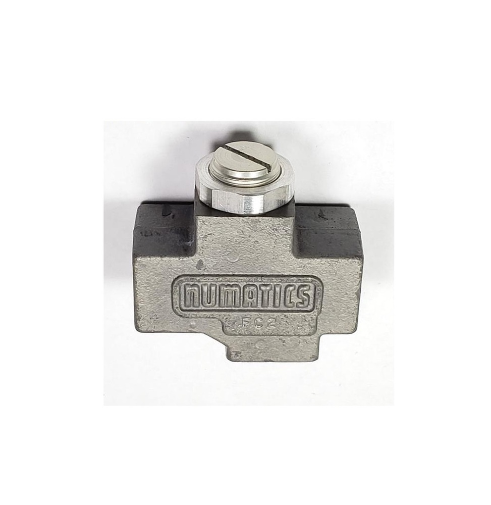 3FC2B-1 NUMATICS/AVENTICS NP PLATED FLOW CONTROL<BR>3/8" NPT FEMALE INLINE BP, SCREW ADJ