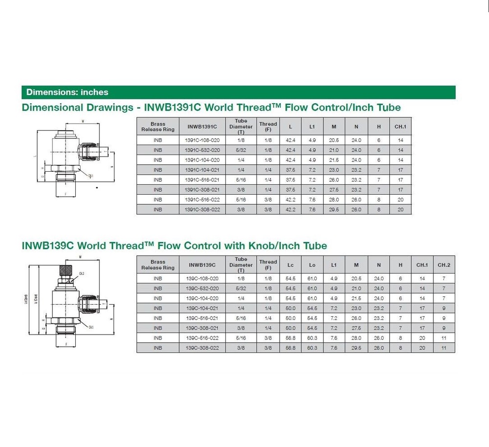 INWB1391C-308-022 NUMATICS/AVENTICS NP BRASS FLOW CONTROL<BR>3/8" TUBE X 3/8" UNIV MALE METER OUT, SCREW ADJ