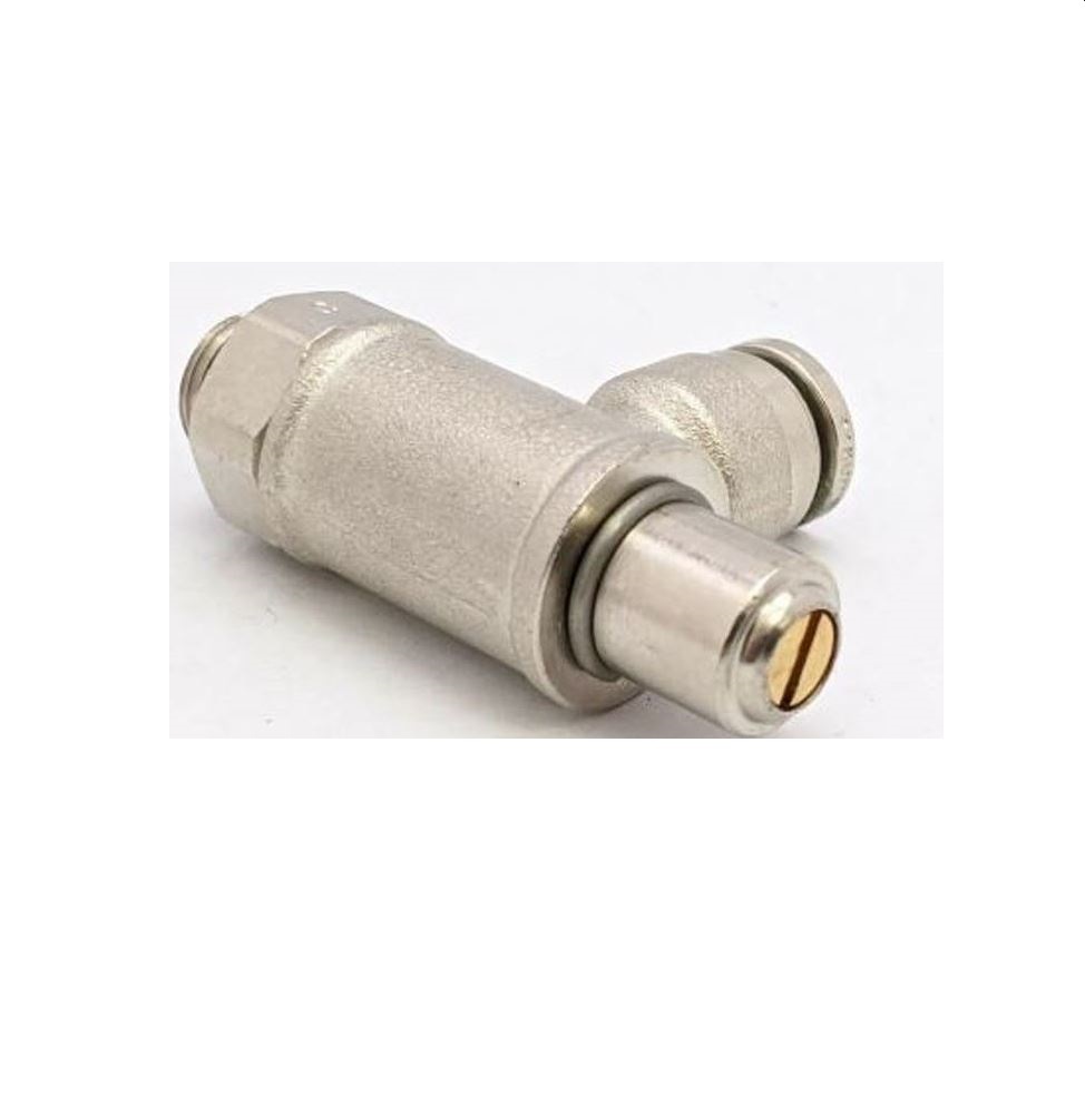 INWB1391C-104-021 NUMATICS/AVENTICS NP BRASS FLOW CONTROL<BR>1/4" TUBE X 1/4" UNIV MALE METER OUT, SCREW ADJ