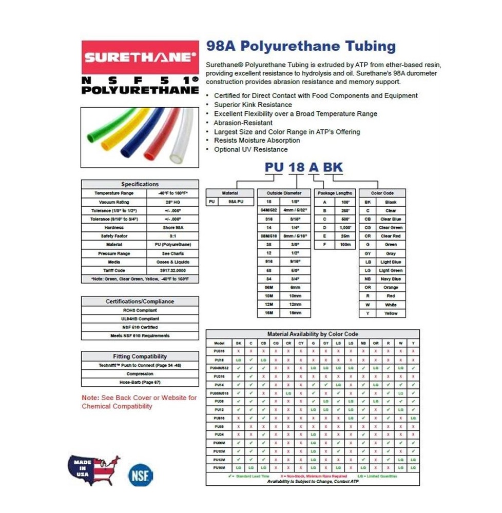 PE58ANA ATP TUBING<BR>PE 5/8" X 1/2" 100' NATURAL