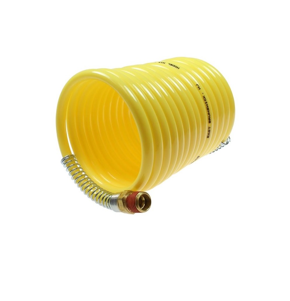 N14-12B COILHOSE COIL<BR>NYLON 1/4" ID 9' WL YELLOW W/1/4" NPT MALE SWIVEL