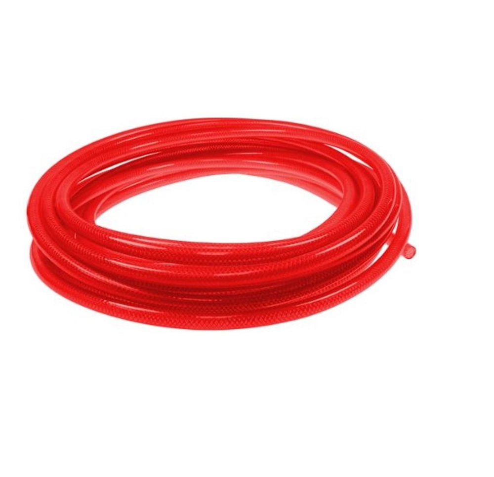 PFE6100TR COILHOSE COIL<BR>PU BRAIDED 9/16" X 3/8" 100' CLEAR RED