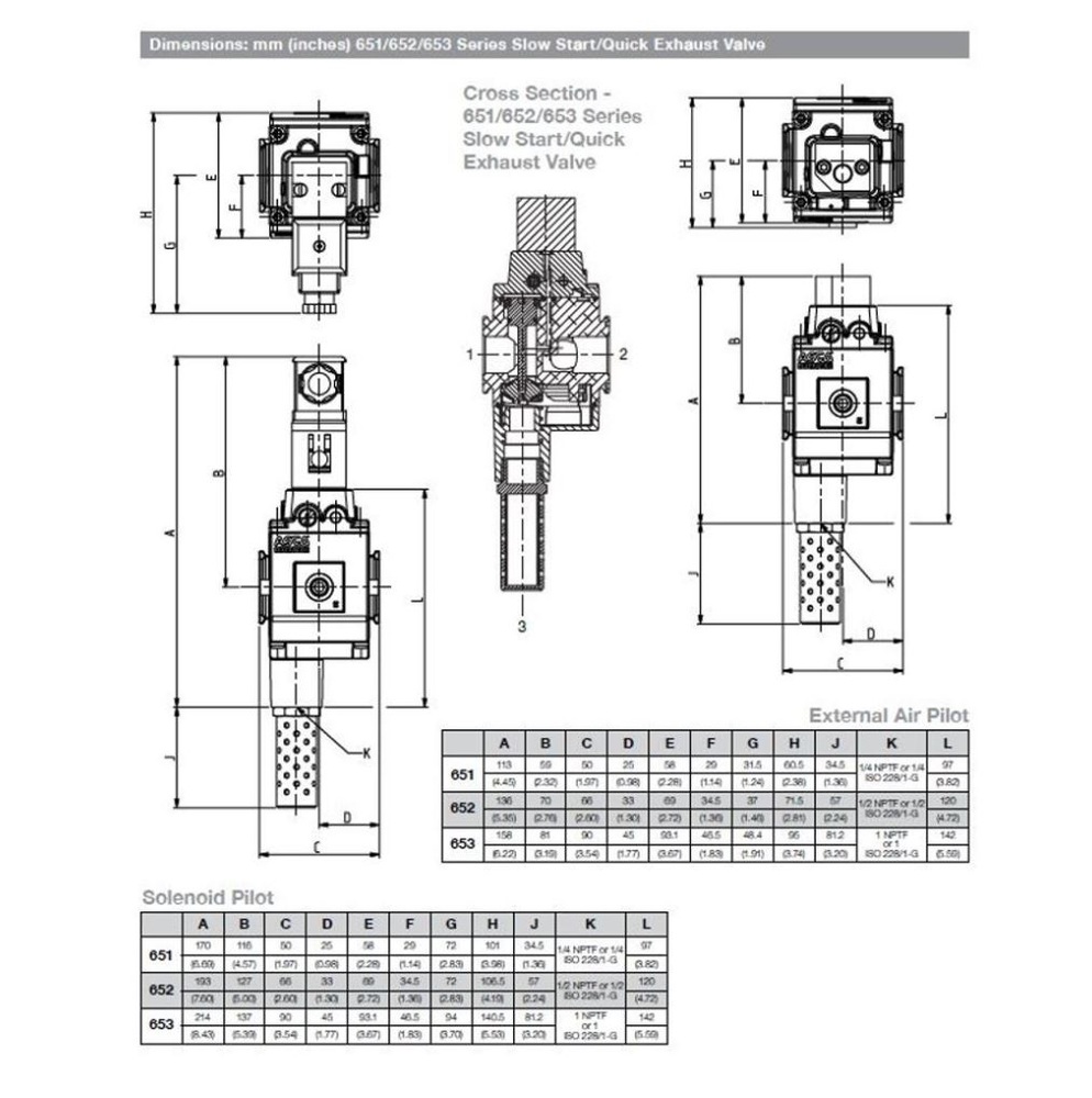 T652A6L04011100 NUMATICS/AVENTICS SOL-START QUICK EXHAUST LOCKOUT VALVE<BR>652 SERIES 1/2" NPT, MUFFLER