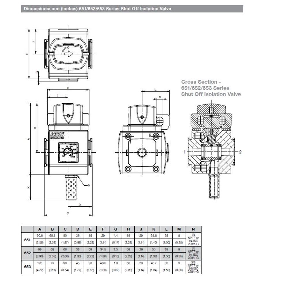 8653A3M060A0000 NUMATICS/AVENTICS SHUT-OFF VALVE<BR>653 SERIES 3/2 1" NPT, 3/8" NPT EXHAUST