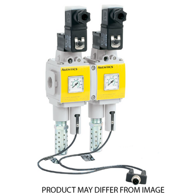 8652A7S84B201F1 NUMATICS/AVENTICS SOLENOID REDUN SAFETY EXHAUST VALVE 652 SERIES 3/2, 1/2" NPT, 24 VDC, HORIZ SOL, W/ 2 PIN M12, D.P. SWITCH PNP, MUFF & NO OVERRIDE