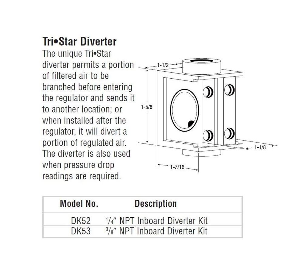 DK53 ARROW DIVERTER<BR>3/8" NPT