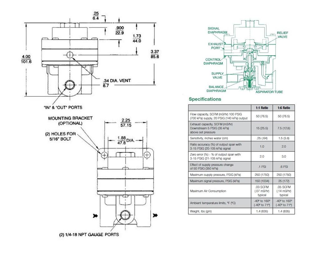 R871-03B NUMATICS/AVENTICS VOLUME BOOSTER<BR>87 SERIES 3/8" NPT 1.1 RATIO, BRK