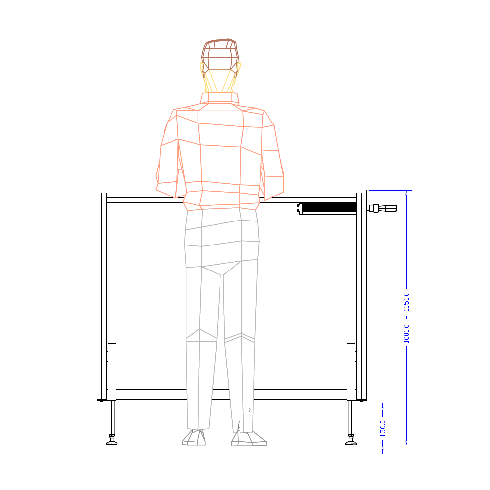 M-10350-HAC-1220-0610-1000-150-1 MANUAL ADJUSTABLE HEIGHT INDUSTRIAL TABLE 610MM X 1220MM TOP, 1001MM-1151MM HEIGHT
