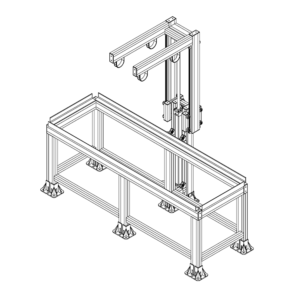 TEST TANK FRAME M-10401 MODULAR SOLUTION GLOVE LEAK TEST TANK FRAME