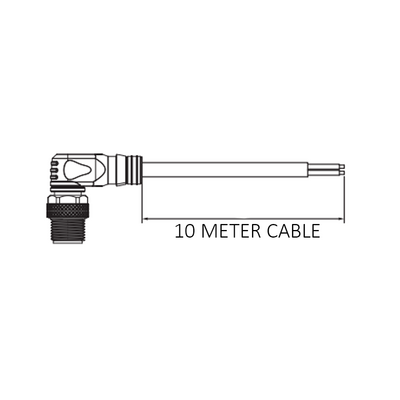 CB12.5-10.32 ELCO SINGLE ENDED MICRO CABLE, 5 PIN M12 MALE ELBOW PVC BLACK 22 AWG 10M