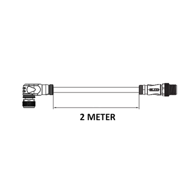 CBO12.4-2.33-C12.4/P ELCO DOUBLE ENDED PATCH CABLE, 4 PIN M12 F/M ELB/STR 2M PUR YELLOW 22 AWG