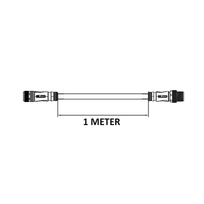 CO12.4-1.32-C12.4/P ELCO DOUBLE ENDED PATCH CABLE, 4 PIN M12 F/M STRAIGHT 1M PUR BLACK 22 AWG