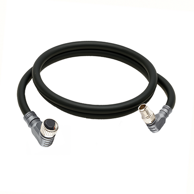 CBO12.3-1.22-CB8.3/P ELCO DOUBLE ENDED PATCH CABLE 3 PIN M12 X M8 F/M ELBOW 1M PUR BLACK 24 AWG