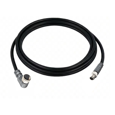 CBO12.4-2.22-C8.4/P ELCO DOUBLE ENDED PATCH CABLE 4 PIN M12 X M8 F/M ELB/STR 2M PUR BLACK 24 AWG