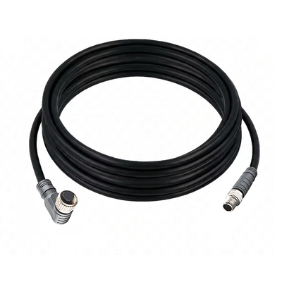 CBO12.3-5.22-C8.3/P ELCO DOUBLE ENDED PATCH CABLE 3 PIN M12 X M8 F/M ELB/STR 5M PUR BLACK 24 AWG