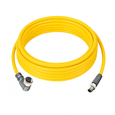CBO12.3-5.23-C8.3/P ELCO DOUBLE ENDED PATCH CABLE 3 PIN M12 X M8 F/M ELB/STR 5M PUR YELLOW 24 AWG
