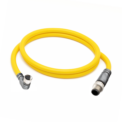 CBO8.3-1.23-C12.3/P ELCO DOUBLE ENDED PATCH CABLE 3 PIN M8 X M12 F/M ELB/STR 1M PUR YELLOW 24 AWG