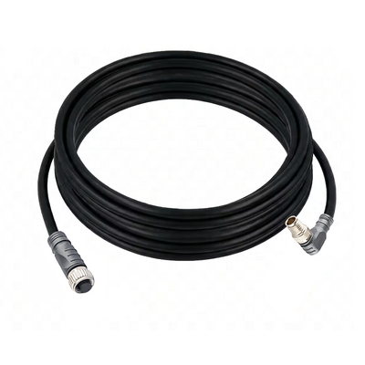 CO12.3-5.22-CB8.3/P ELCO DOUBLE ENDED PATCH CABLE 3 PIN M12 X M8 F/M STR/ELB 5M PUR BLACK 24 AWG