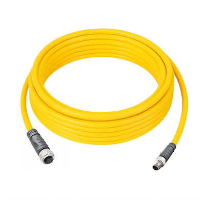 CO12.3-5.23-C8.3/P ELCO DOUBLE ENDED PATCH CABLE 3 PIN M12 X M8 F/M STRAIGHT 5M PUR YELLOW 24 AWG