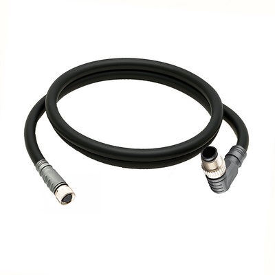 CO8.4-1.22-CB12.4/P ELCO DOUBLE ENDED PATCH CABLE 4 PIN M8 X M12 F/M STR/ELB 1M PUR BLACK 24 AWG