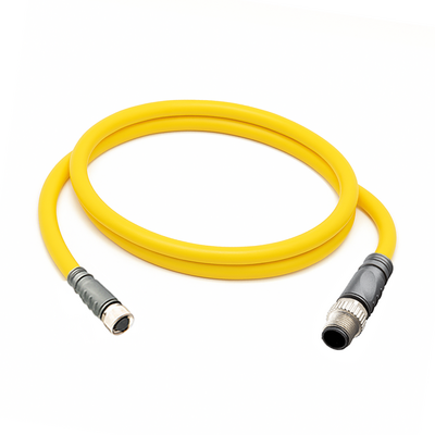 CO8.4-1.23-C12.4/P ELCO DOUBLE ENDED PATCH CABLE 4 PIN M8 X M12 F/M STRAIGHT 1M PUR YELLOW 24 AWG