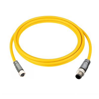 CO8.3-2.23-C12.3/P ELCO DOUBLE ENDED PATCH CABLE 3 PIN M8 X M12 F/M STRAIGHT 2M PUR YELLOW 24 AWG