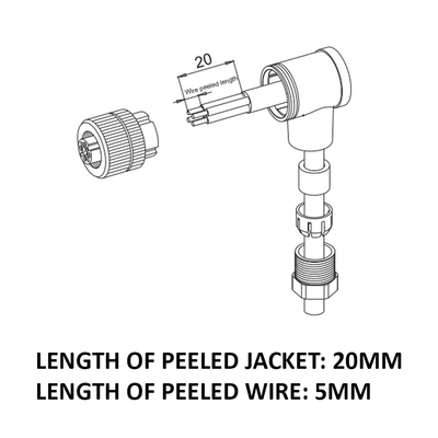 LSBO12.8-0/C(BU) ELCO M12 FIELD ATTACHABLE SCREW TERMINAL CONNECTORS 8 PIN FEMALE ELBOW