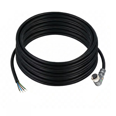 CBO12.4-10.32/LN/P ELCO SINGLE ENDED MICRO CABLE, 4 PIN M12 FEMALE ELBOW PUR BLACK 22 AWG 10M NPN LED